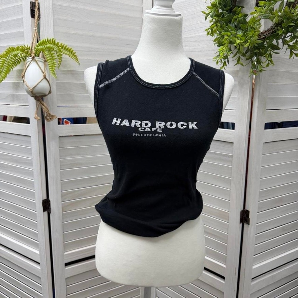Y2K Hard Rock Cafe Philadelphia black tank top